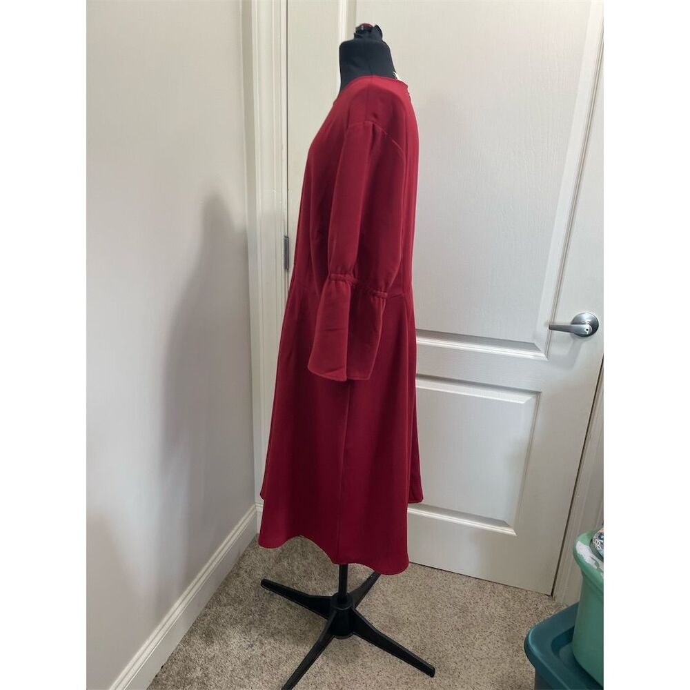 J. Jill Women's Bell Sleeve Midi Length Dress Red Size 18 - Picture 2 of 10